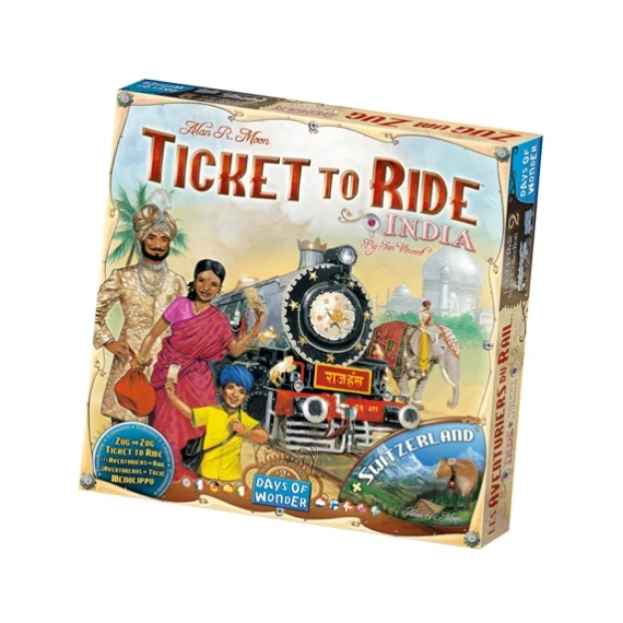 Ticket to ride india switzerland 2 térképcsomag társasjáték kiegészítő angol kiadás